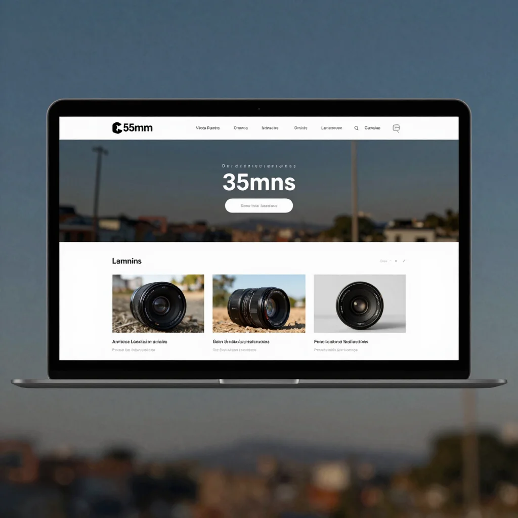 Vista de pantalla de un sitio web institucional moderno con diseño limpio y menú de navegación claro, luz natural difusa
